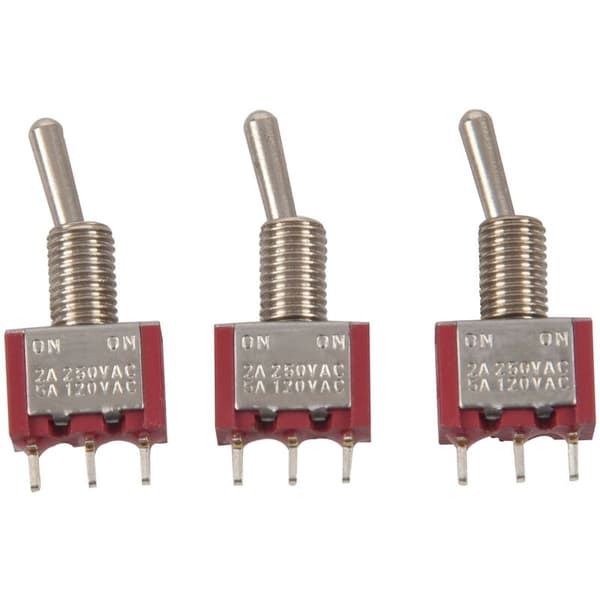 2-vejs SPDT Momentary Toggle Switch - 6mm - 3 stk. - AC250V 2A 120V 5A