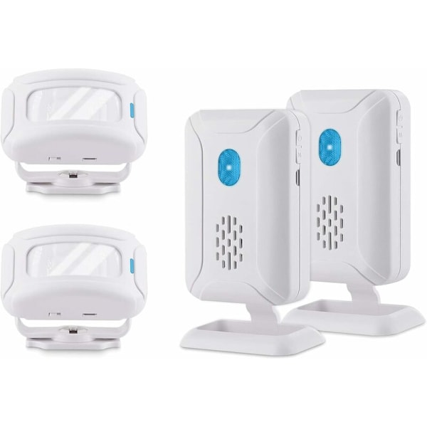 Sensor Infrarød Dørklokke Alarm Sensor Pass Bell Oplader Eller Velkommen Gæst Indgang Detektor Med 32 Melodier Til Hjemmet Virksomhed 2 Infrarød + 2 Modtager
