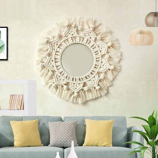 Boho Macrame Meikki Seinävaate Käsintehty Kudottu Tupsu Gobelini Seinätaidekoristeluun