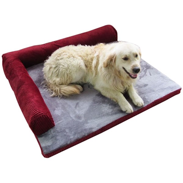 Dog Bed for Large Dogs Sofa Mat Dog Beds Winter Kennel Pet Cat Blanket Cushion for Labrador-Red