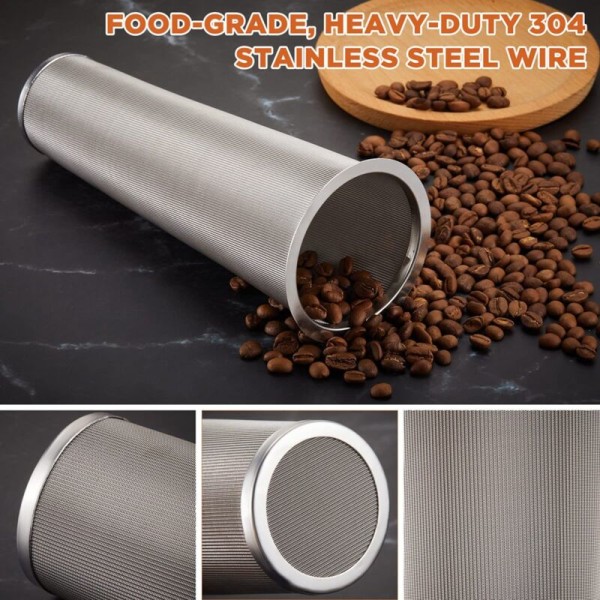 Koldbrygget kaffefilter 3 stykker rustfrit stål filter kaffe te infuser kaffe si murer konserves krukke mesh filter