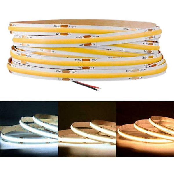 528LED 10MM 12V COB LED-remsa ljus RA90 5M flexibel remsa bar LED-remsa 6000K vitt ljus för sovrum hem