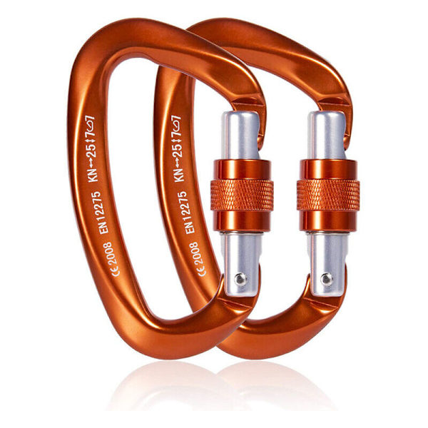 Klatrekarabiner 25kN Låsekarabiner D-Formet Karabiner, Irisfr