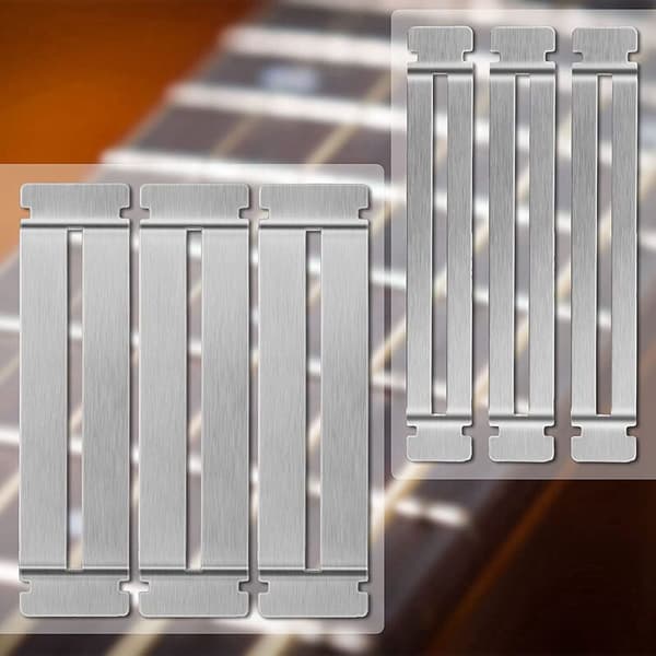 2 Set Rostfritt Stål Gitarr Bas Fingerbräda Skydd