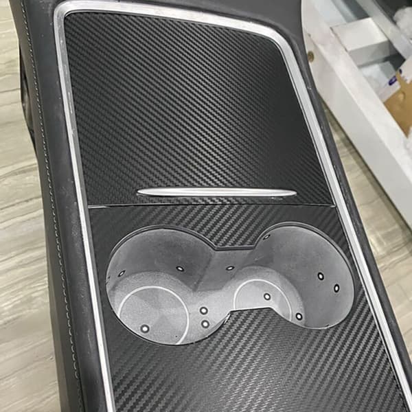 Til Model 3 2021 Center Console Cover Sticker Fiber Central Control Panel Patch Protection
