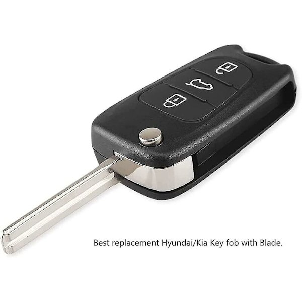 3 knappers nøkkelring etui erstatning kompatibel for Crday Hyundai I20 I30 I35 Ix20 Ix35