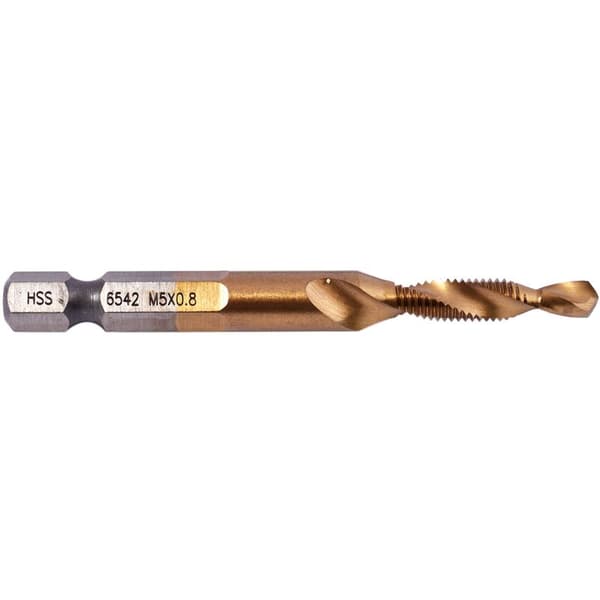 6 stk HSS Titan Kombinasjons Sekskant Skaft Bor Bits vM3 - M10