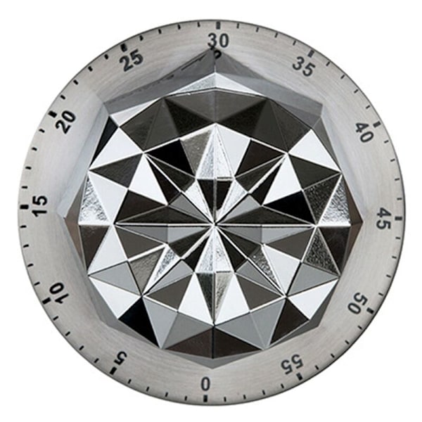 Klocka med nedräkning i blomform, mekanisk timer, matlagningspåminnelse, rostfritt stål, ABS, köksmagnet
