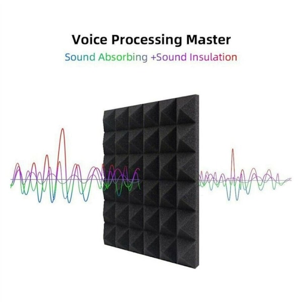 48 Pak Lydisoleringsskum Behandlingspaneler Pyramidform til Bas-Eko-Isolering