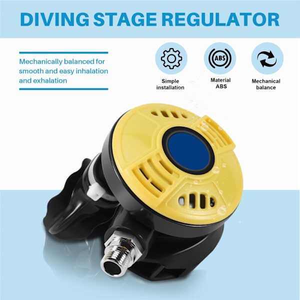 Scuba Diving 2. trinn Profesjonell Regulator Sub Octopus Utstyr Tilbehør - Gul