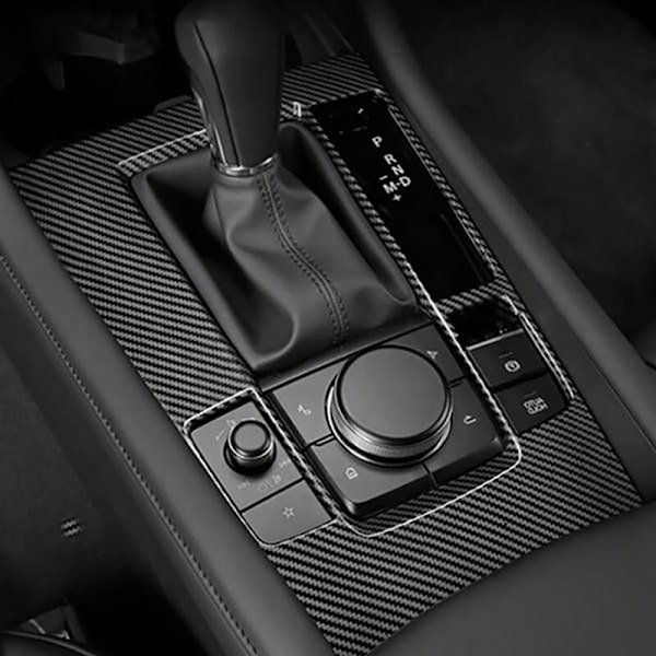 Bil Auto Interiør Modifikation Fiber Center Gear Shift Panel Dekal Til 3 Axela 2019-2021 Rhd