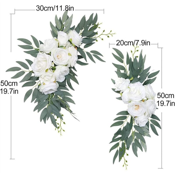 Kunstig Blomsterkit til Bryllupsbue, Bohemian Eucalyptus Girland, Gardiner, Bryllupsdekoration, Velkomstskilt, A