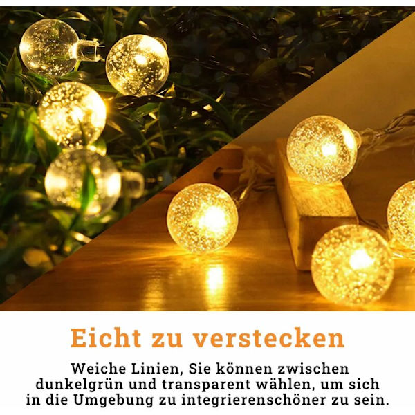 30M S14 240LED:tä Lämmin Valkoinen LED-Valojuova 5 Metrin Virtajohdolla 8 Eri Valotilalla E27 Lampuille Ulko- ja Sisätiloihin