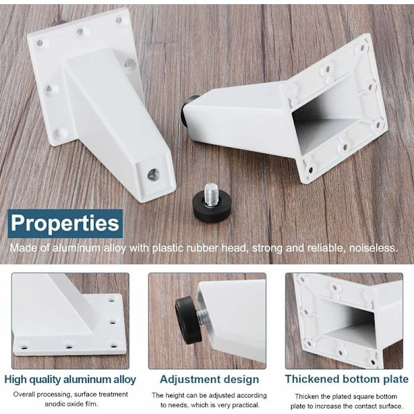 Justerbara Möbelben 4 st DIY Hårnålsfötter för Bord Stolsben, Skåp Möbelben, Triangulära Aluminiumlegering Möbelben Köksjusterbara