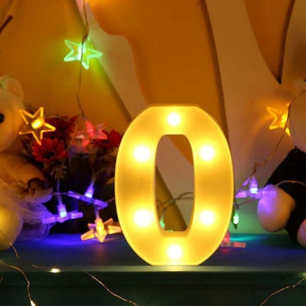 Lysende bogstaver alfabet lysende LED bogstavlys polbogstav til fest bryllup hjem bar dekoration (0)-
