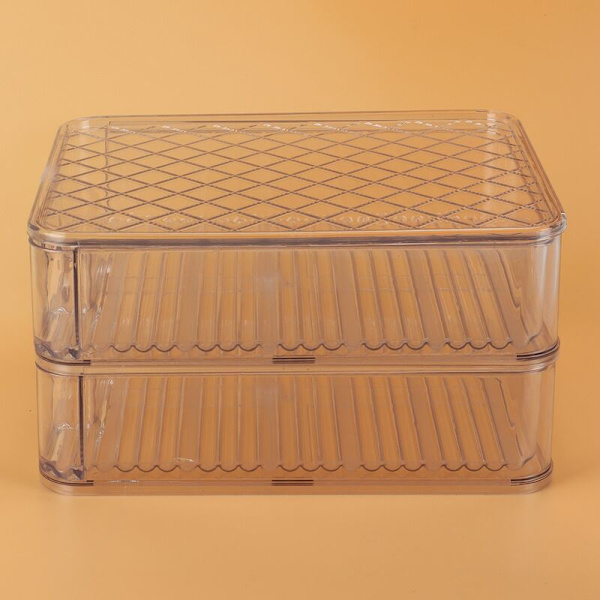 Kylskåpsförvaringslåda Crisper Transparent Kök Matförvaring Magiskt Bord Överlappningsfack Lådlåda