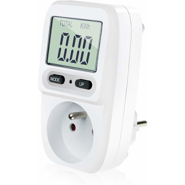 Energimätareuttag - Elförbrukningsregulator - LCD-display - Maxeffekt 3680W - Lätt att använda