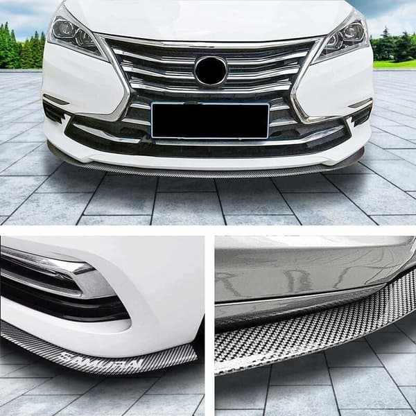 Självhäftande frontspoilerläpp, universell 2,5 m kolfiber frontspoiler för personbilar,