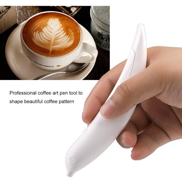 Elektrisk Latte Art Pen for Kaffe Kake Krydder Pen Kake Dekorering Pen Kaffe Utskårings Pen Baking Konditorverktøy Gul