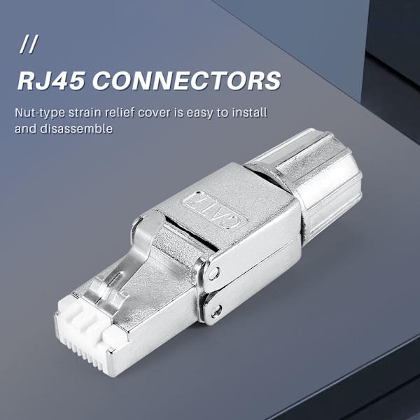 RJ45 Cat7-kontakter Återanvändbara Skärmade Ethernet-termineringskontakter Verktyg, Internetuttag, Fältinstallation