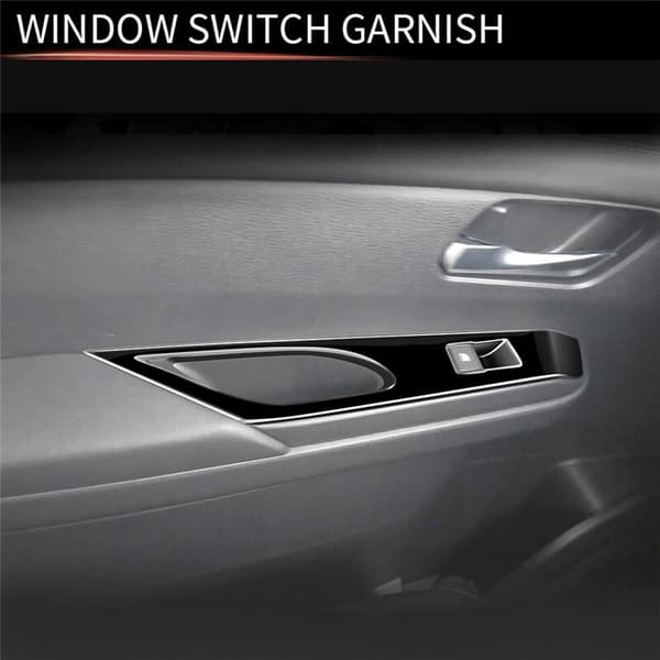 Car Glossy Black Interior Door Armrest Window Glass Switch Frame Panel Trims for C28 2022-2023