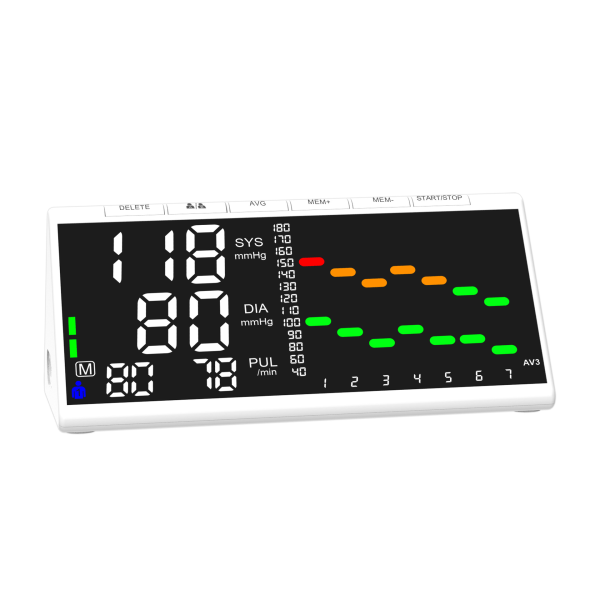 Armsfygmomanometer - Automatisk, stort display, fuldautomatisk blodtryksmåler - Velegnet til hjemmebrug (sort, USB)