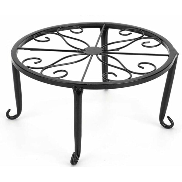 Metal Potted Plant Stand Wrought Iron Rust Resistant 9" Black