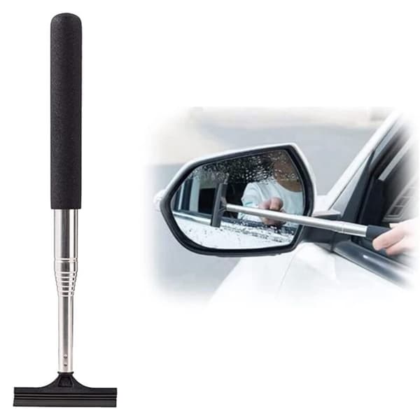 2X Retractable Car Rearview Mirror Wiper Adjustable Brush with Layered Head