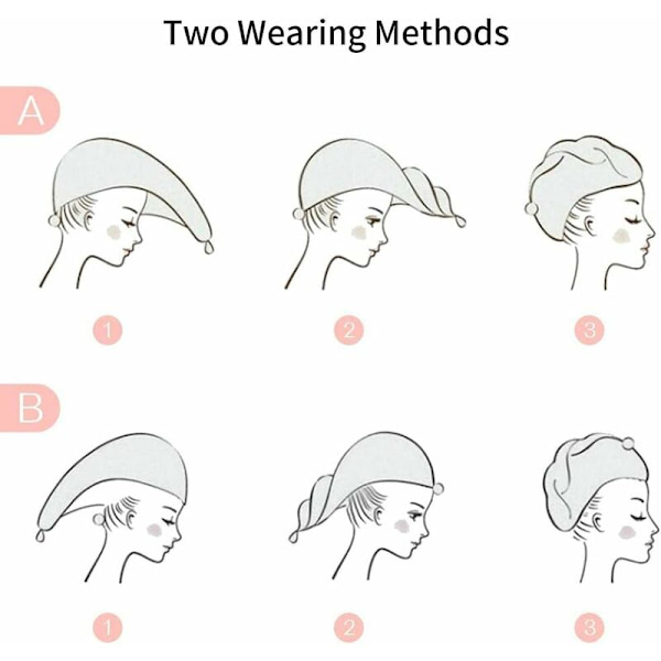 2-pack mikrofiberhårhandduk för kvinnor, superabsorberande, snabbtorkande turban för bad och dusch