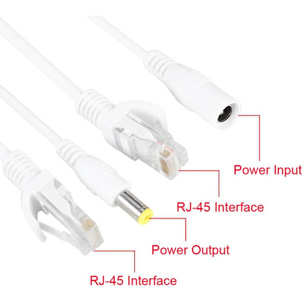 10 Paria Poe IP-kameran RJ45 Ethernet-kaapeli-injektorin sovitin DC 12V -