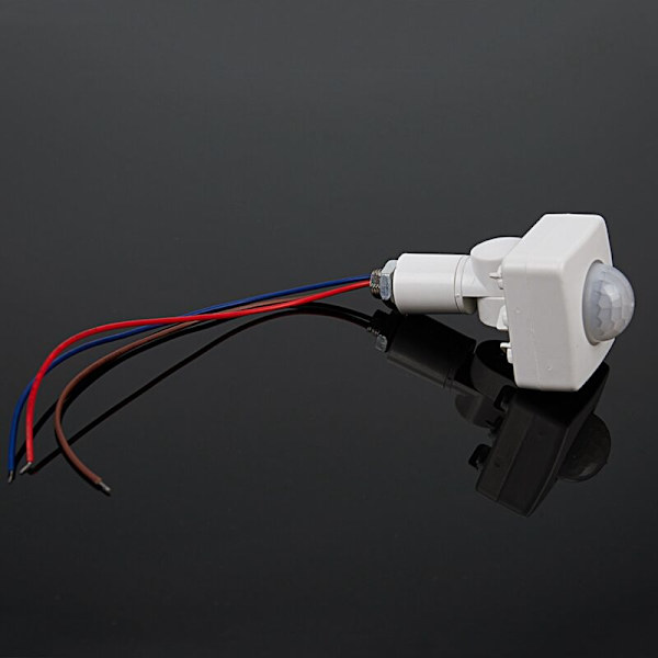 2x Automatisk PIR 85-265V Säkerhets-Infraröd Rörelsesensor Detektor Väggmonterad LED Utomhus Vit