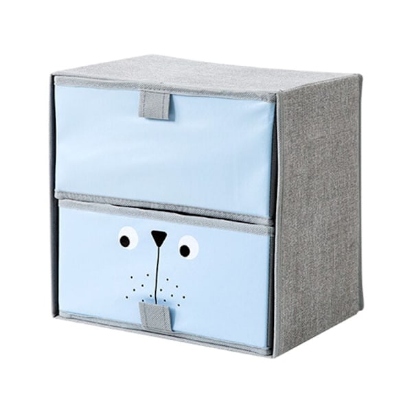 2 Gitter Retractable Stof Skuffe Klud Artefakt Tøj Skuffe med Låg Non-Woven Foldning Tøj Undertøj Skuffe Boks (Blå)