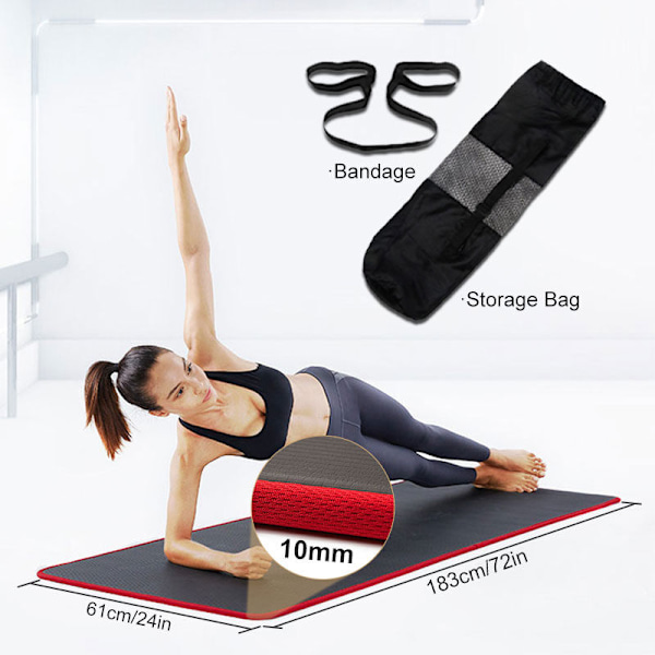 Yogamatte, TPE Yogamatte, Treningsmatte, Treningsmatte, Treningsmatte, Sklisikker, Treningsmatte for Naturlig Gummi, Yoga, Pilates, Trening med Yogatørkle