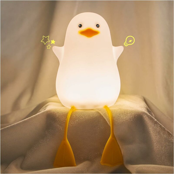 Natlampe til Børn, LED Baby Natlampe, Silikon Berøringsstyret Lampe, Bærbar USB Genopladelig Soveværelse Deko Natlampe med Timerfunktion