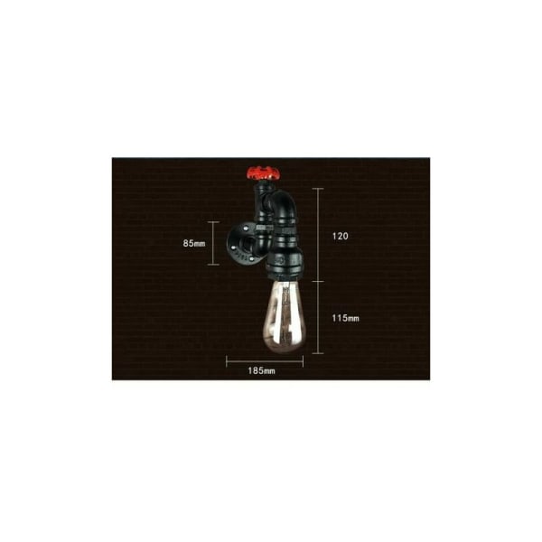 Loft Væglampe Industrielt Vandrør Rør Retro Sort Jern Lysekrone Lampe Lys til Stue Soveværelse Restaurant-