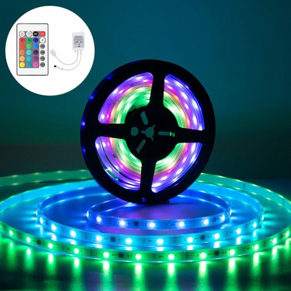 24-knappers fjernkontroll + LED-kontroller DC12V RGB-kontrollboks IR-lysstripekontroller for 5050 2835 RGB-lysstripe
