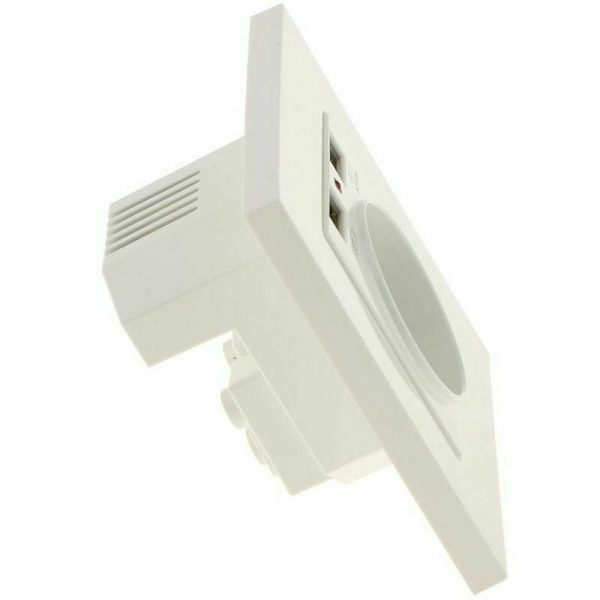 Veggkontakt med dobbel USB - Lader for iPhone/Android Fransk stikkontakt