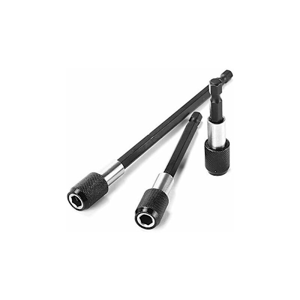 3 st magnetiska förlängningsstänger, elektrisk borrmaskinsbits, 1/4 sexkantsborrbits snabbkopplingsskruvmejselbitshållare, 60/100/150mm