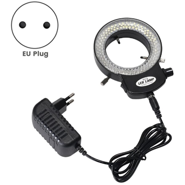 Mikroskoplys - Justerbar Ring 144 Lampe Perler LED Lyskilde Industrielt Mikroskop Ring Illuminator - EU Stik