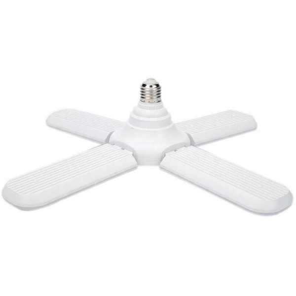 Foldbar Fanblad 4 stk E27 LED Pærelys Hvid 6500K Lampe 60W til Indendørs Loftlys 96-265V SMD2835 E26