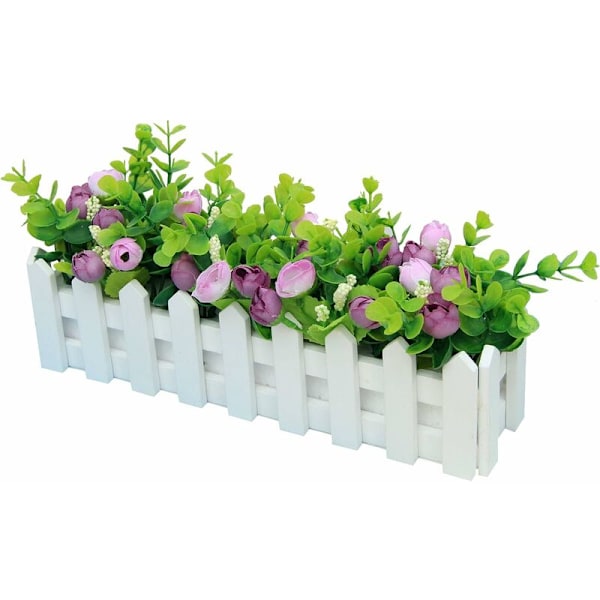 Rose Kunstige Planter med Hæk Falske Kunstige Blomster med Pottede Simulering Pottede Planter Bonsai Kunstige Blomster Kunstige Planter Balkon