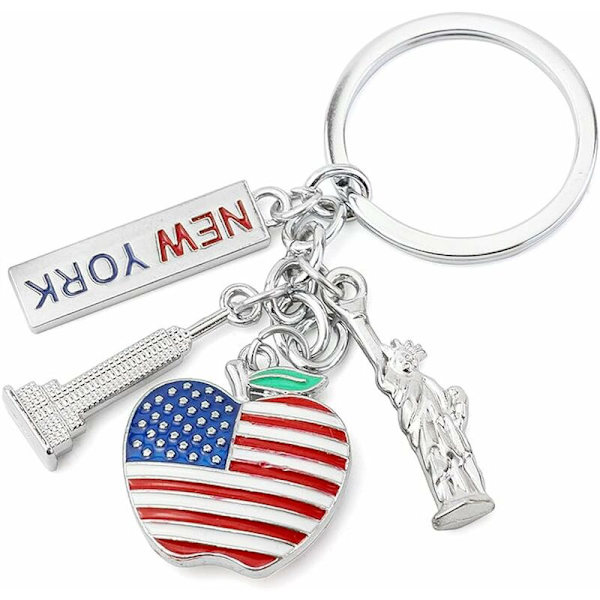 New York Frihedsgudinden Nøglering Jeg Elsker New York Souvenir Nøglering