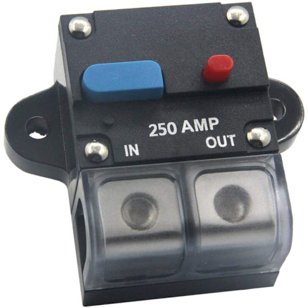 250A Afbryder Trolling Motor Bil Auto Båd Cykel Stereo Audio Sikringsholder Inverter