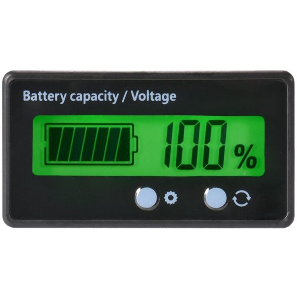 LCD Batterikapacitetsmåler, 12V/24V/36V/48V Vandtæt Blysyrebatteri Statusindikator, Test Lithium Batterikapacitet