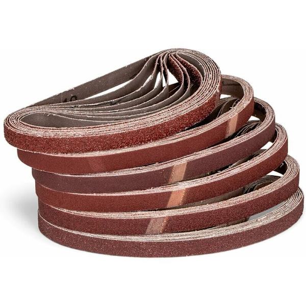 Pakke med 120 klæde slibebånd - 13 x 457 mm (P80)