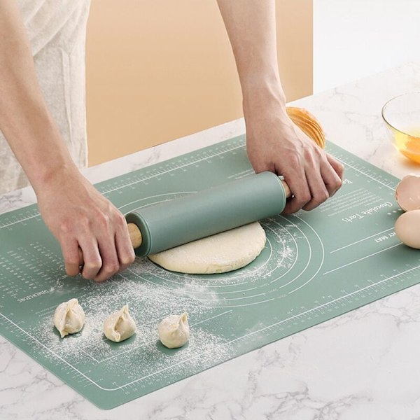 Silikone Dejgningssheet Rullekævle Bageværktøj til Udrulning af Dej Pizza Non-Stick Holder Maker Køkken Grøn