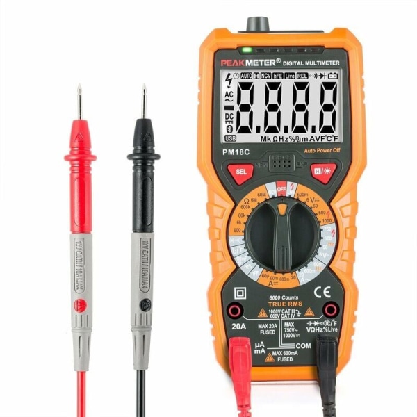Digital Multimeter PM18C AC DC Automatisk Digital Elektrisk Testare Beröringsfri Voltmeter Amperemeter Ohmmeter Spänningsdetektor Håll med Bakgrundsbelyst Display