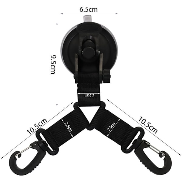 2 st bilsugkoppsförankring med presenningkrokfäste för markisbåtcampingresor och utomhustillbehör, 6,5 cm