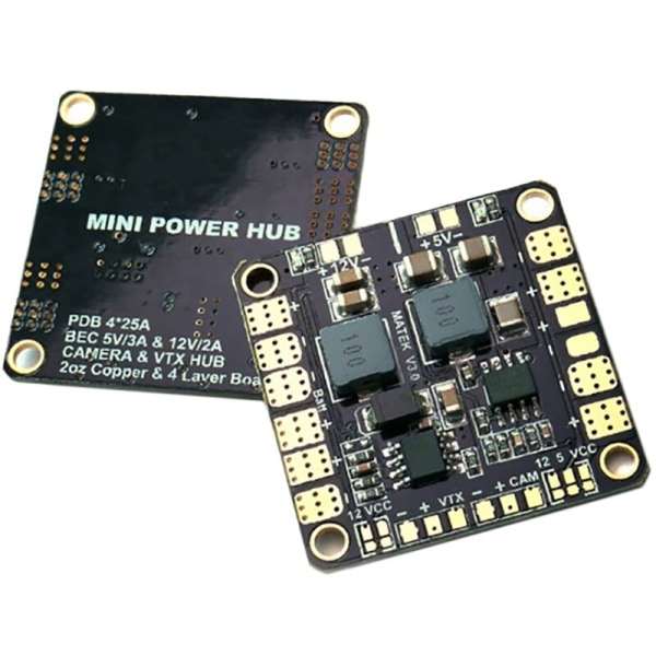 Mini Power Hub PDB Power Distribution Board med 5V och 12V BEC för FPV QAV250 ZMR250 Multicopter Quadcopter
