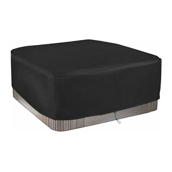 Kvadratisk Poolöverdrag Solskydd, Solskydd för Utomhus Spa Badkar Spaöverdrag UV-Resistent Överdrag, 220×220×30cm, Svart